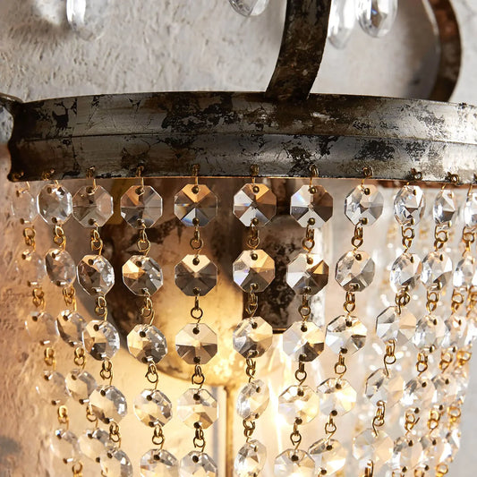 Art Crystal Glass Fotini Wall Sconce in Silver Clay