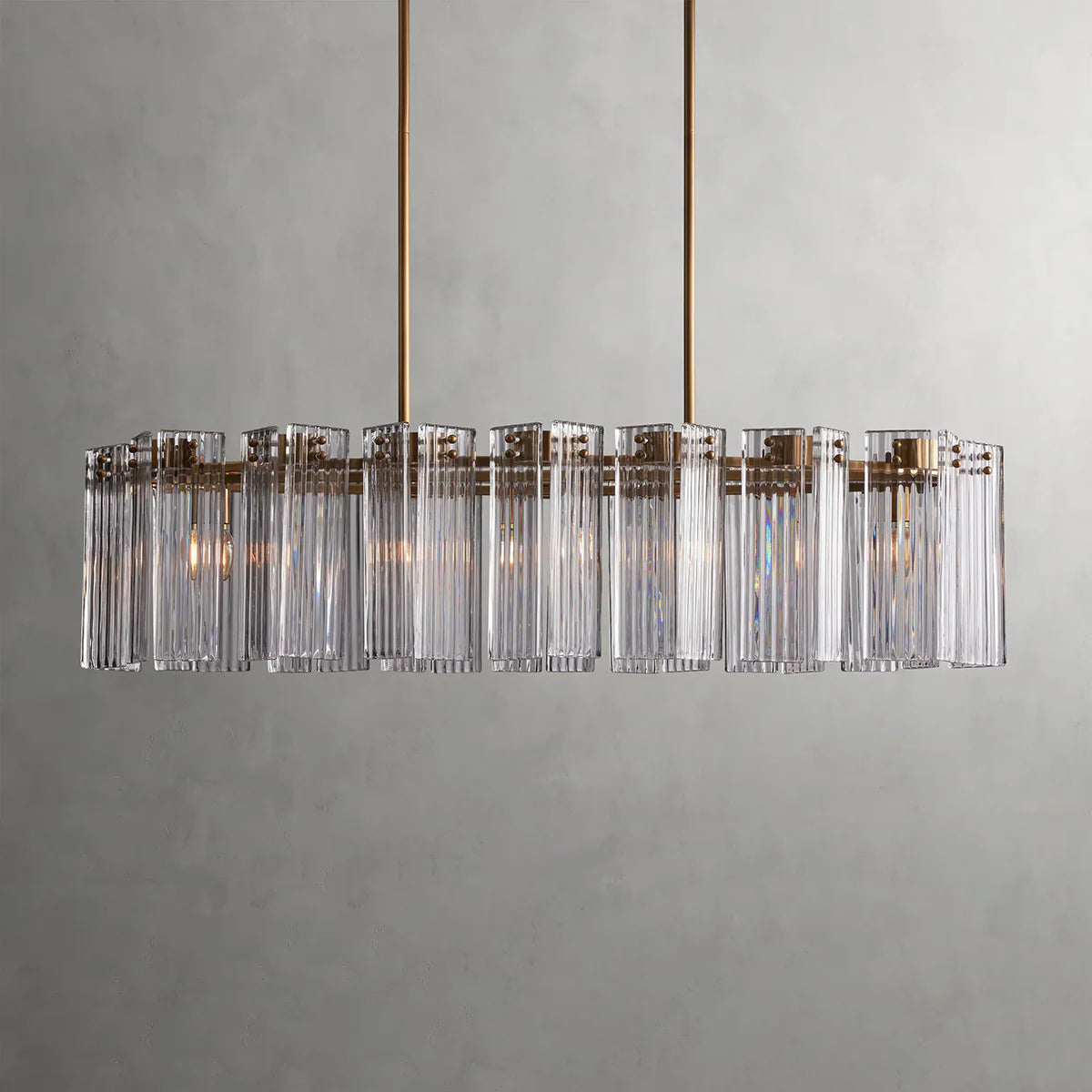 Art Glass Delsier Oval Chandelier