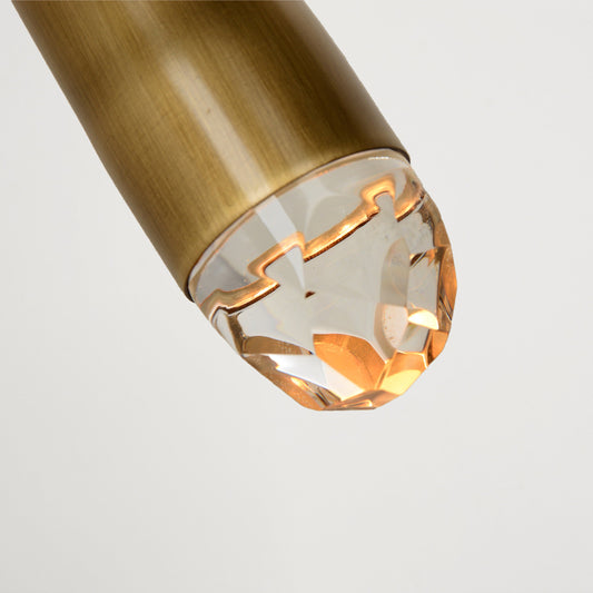 Arrow Crystal Pendant Brass