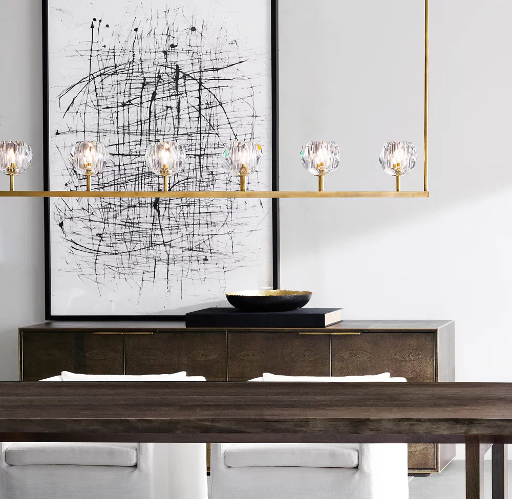 Boule De Cristal Clear Glass Linear Chandelier 48"