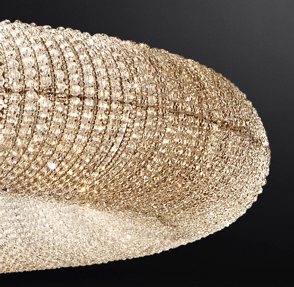 CRYSTAL HALO CLEAR ROUND LED CHANDELIER 59"