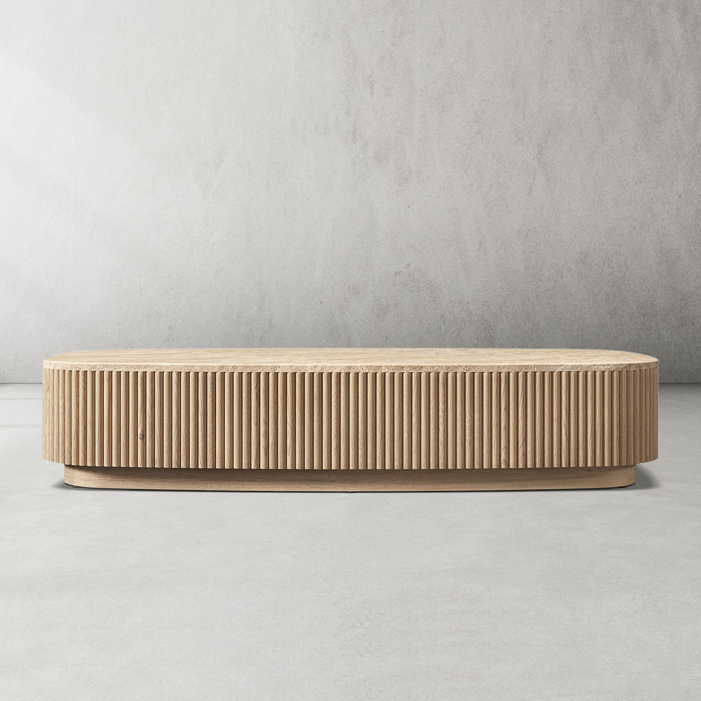 Mulholland Oak Wood & Stone Coffee Table