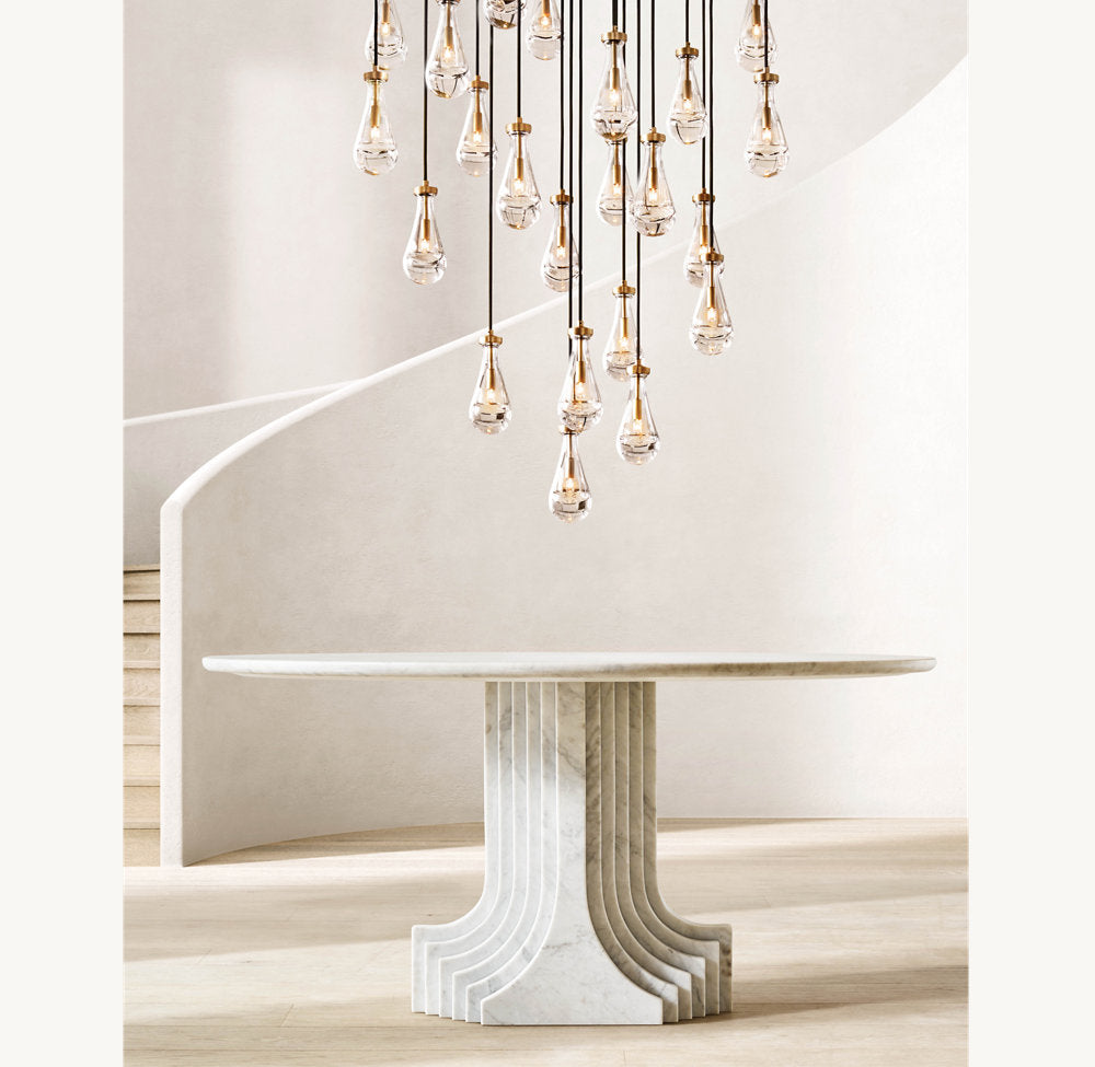 RAINDROP ROUND CHANDELIER 18"