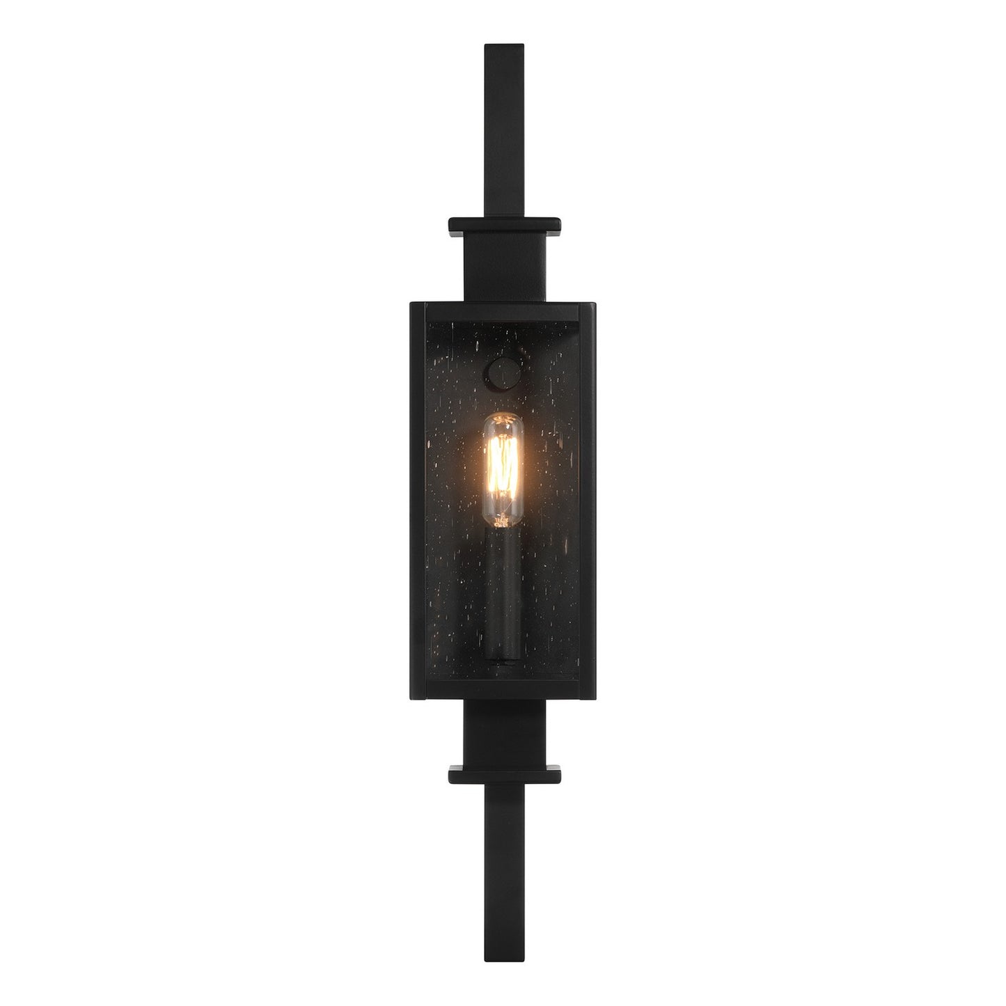 One Light Outdoor Wall Lantern in Matte Black