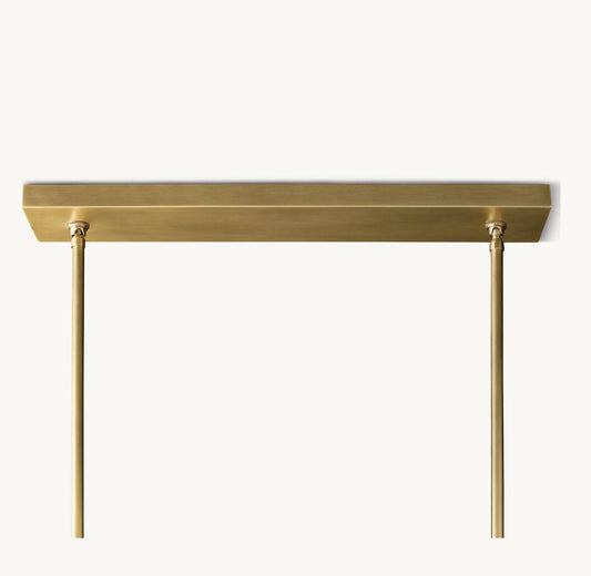 BOULE DE CRISTAL CLEAR GLASS DOUBLE LINEAR CHANDELIER 60"