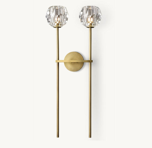 BOULE DE CRISTAL SMOKE GLASS GRAND DOUBLE SCONCE