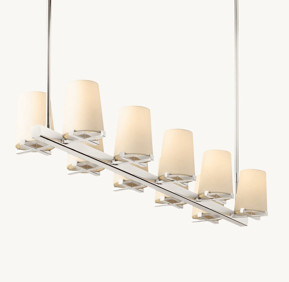 PAUILLAC FABRIC SHADE LINEAR CHANDELIER 49"
