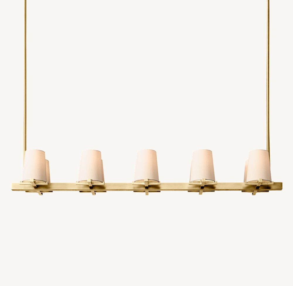 PAUILLAC FABRIC SHADE LINEAR CHANDELIER 49"