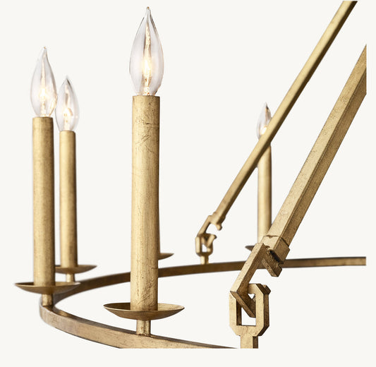 19TH C. ENGLISH OPENWORK TWO-TIER ROUND CHANDELIER 40"