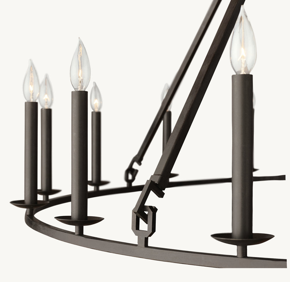 19TH C. ENGLISH OPENWORK TWO-TIER ROUND CHANDELIER 40"