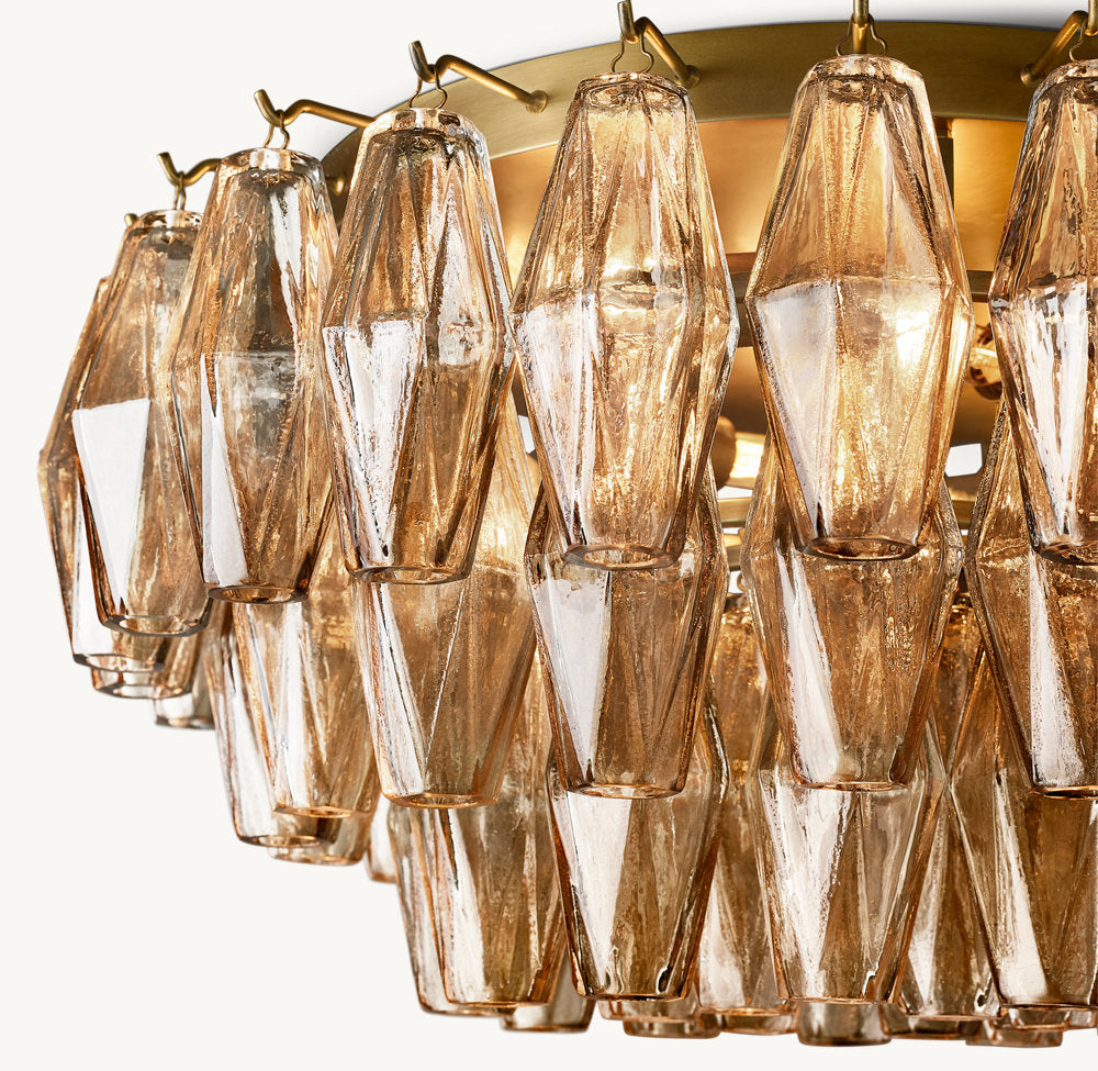 CHIARA SMOKE GLASS FLUSHMOUNT 17"