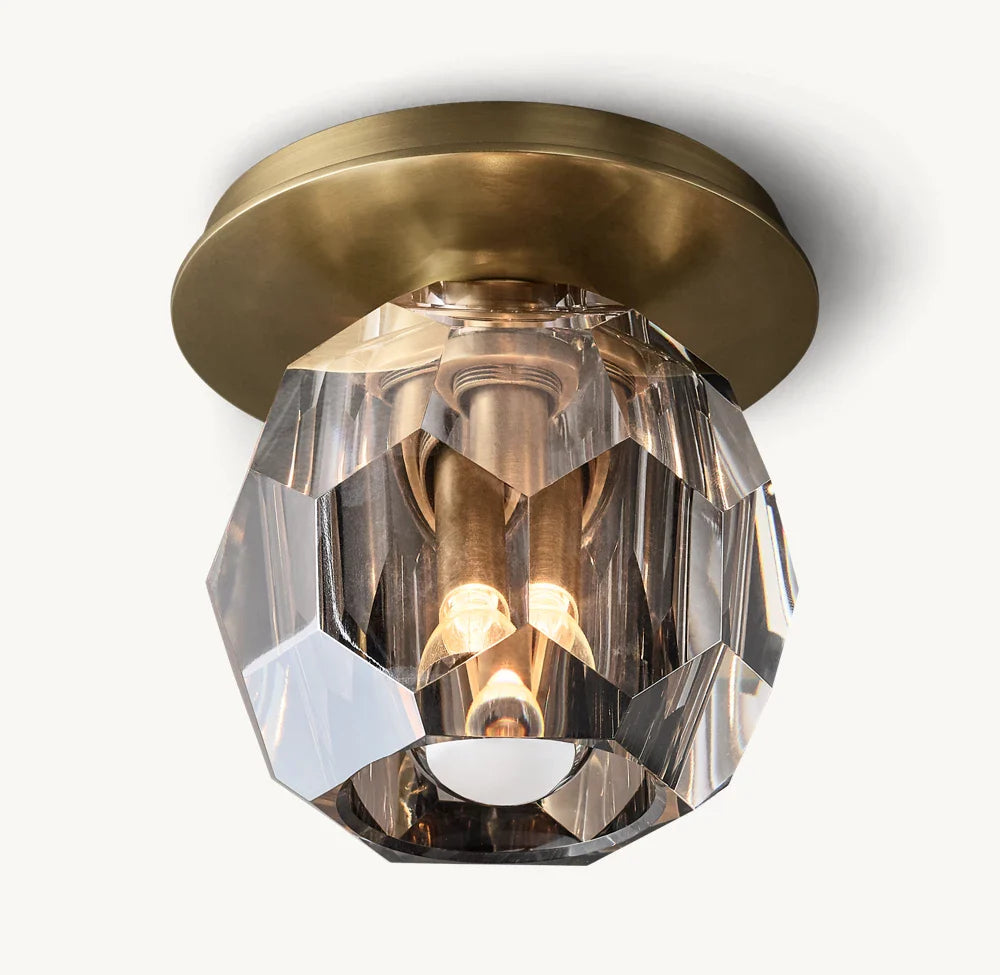 BOULE DE CRISTAL SMOKE GLASS PETITE FLUSHMOUNT