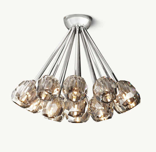 BOULE DE CRISTAL SMOKE GLASS FLUSHMOUNT 24"