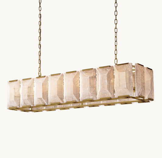 HARLOW CALCITE RECTANGULAR CHANDELIER 54"