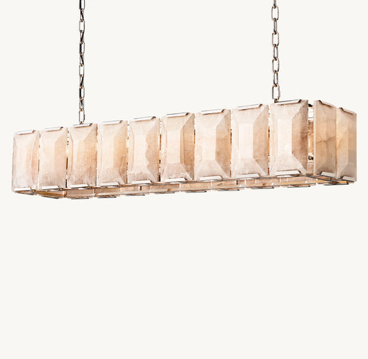 HARLOW CALCITE RECTANGULAR CHANDELIER 62"