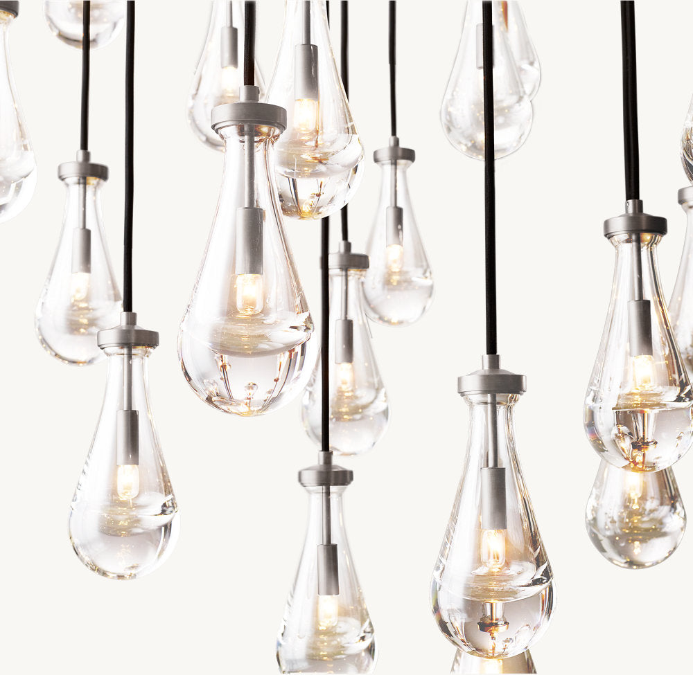 RAINDROP RECTANGULAR CHANDELIER 54"