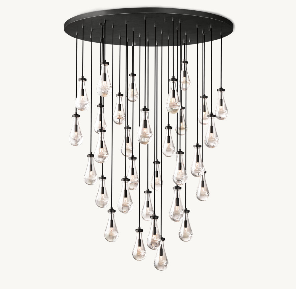 RAINDROP ROUND CHANDELIER 60"