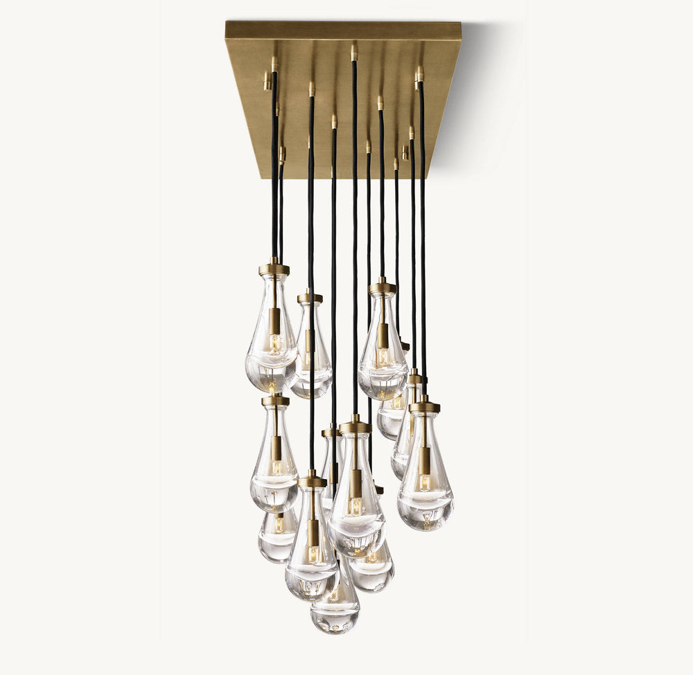 RAINDROP RECTANGULAR CHANDELIER 54"