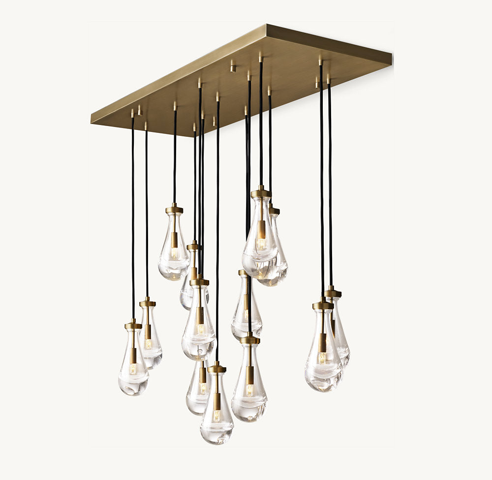 RAINDROP RECTANGULAR CHANDELIER 54"