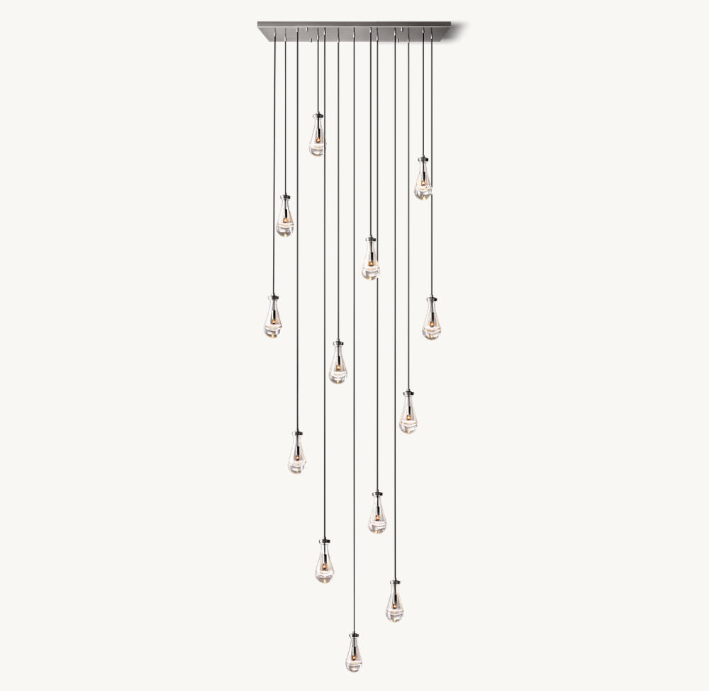 RAINDROP RECTANGULAR CHANDELIER 54"