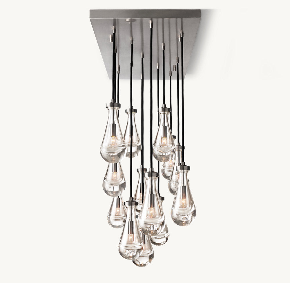 RAINDROP RECTANGULAR CHANDELIER 54"