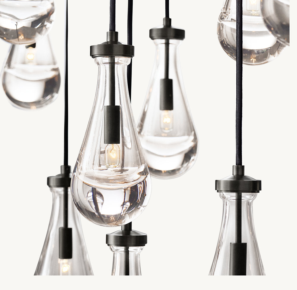 RAINDROP RECTANGULAR CHANDELIER 54"