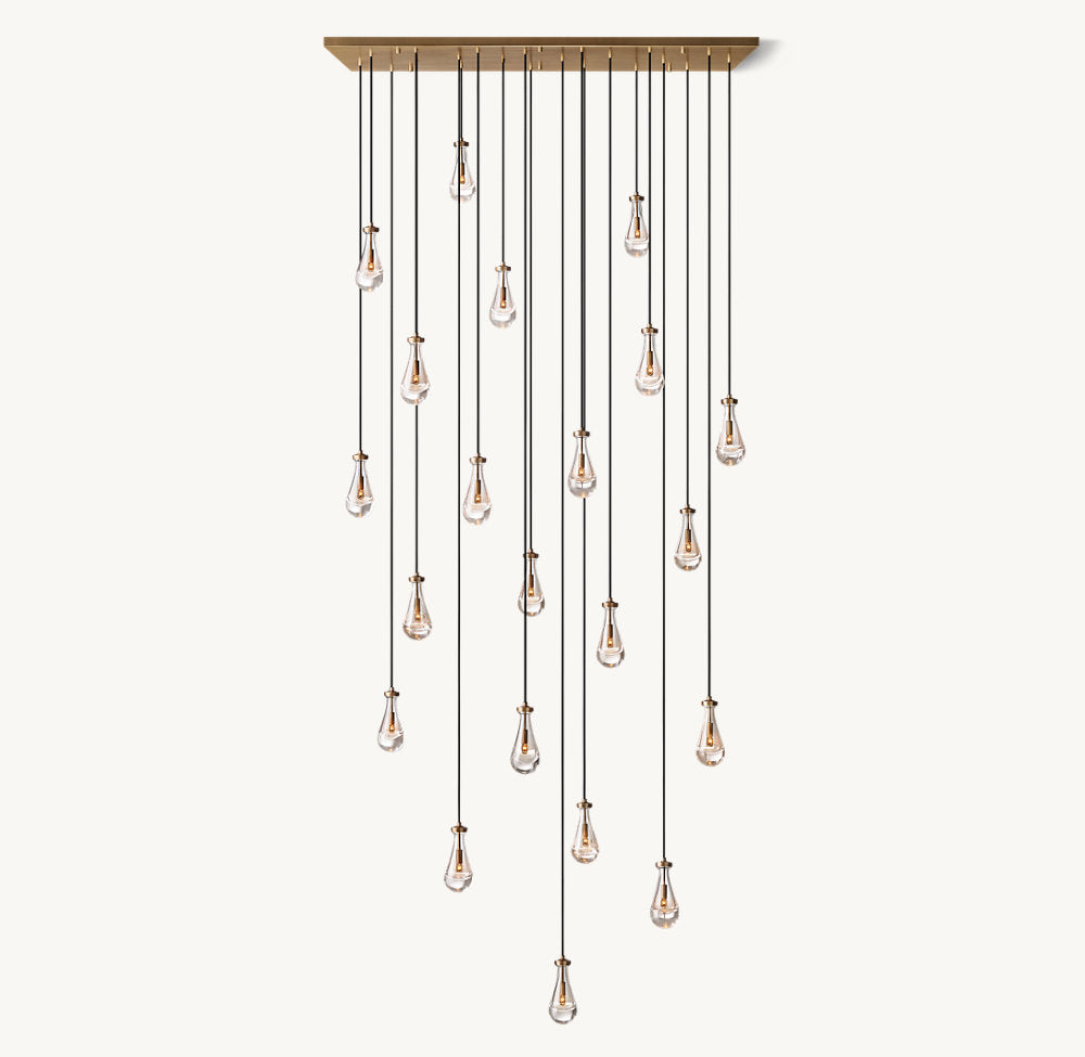 RAINDROP RECTANGULAR CHANDELIER 72"