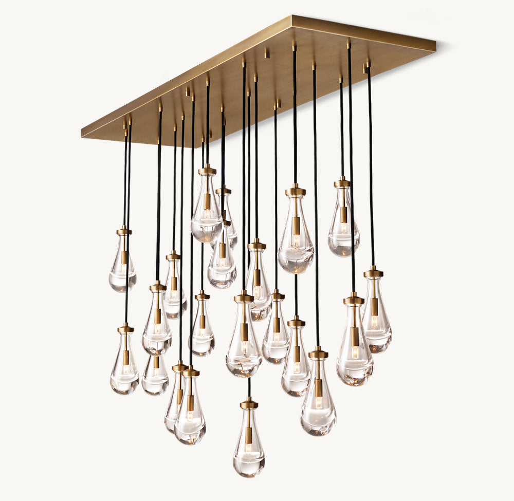 RAINDROP RECTANGULAR CHANDELIER 72"