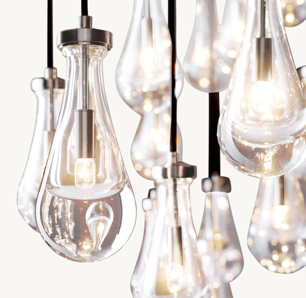 RAINDROP RECTANGULAR CHANDELIER 72"