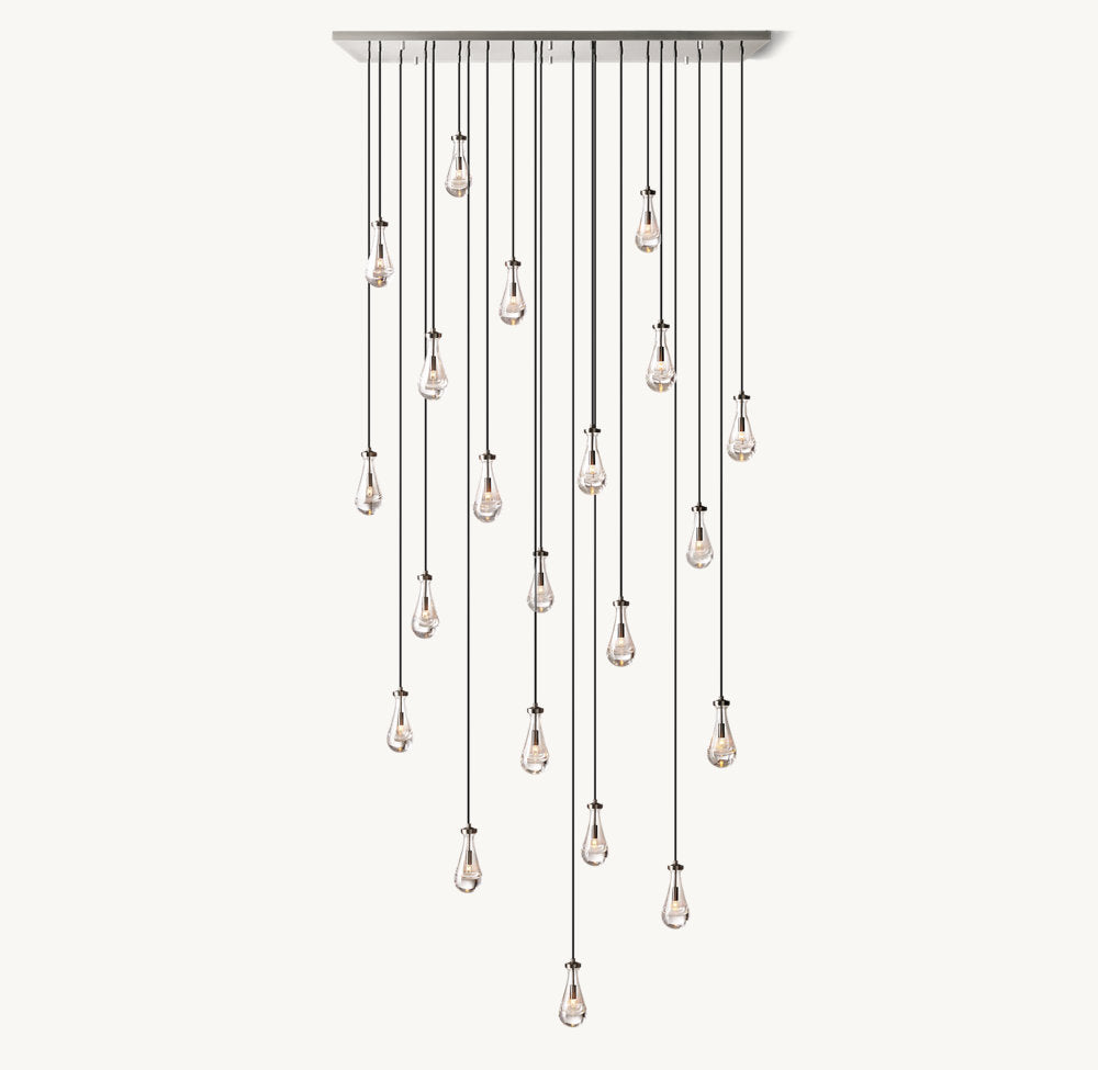 RAINDROP RECTANGULAR CHANDELIER 72"