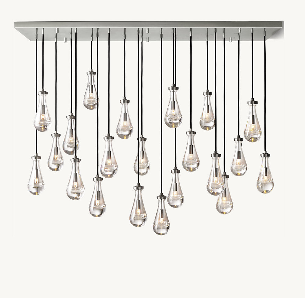 RAINDROP RECTANGULAR CHANDELIER 72"