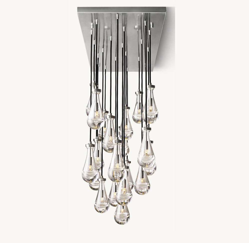 RAINDROP RECTANGULAR CHANDELIER 72"
