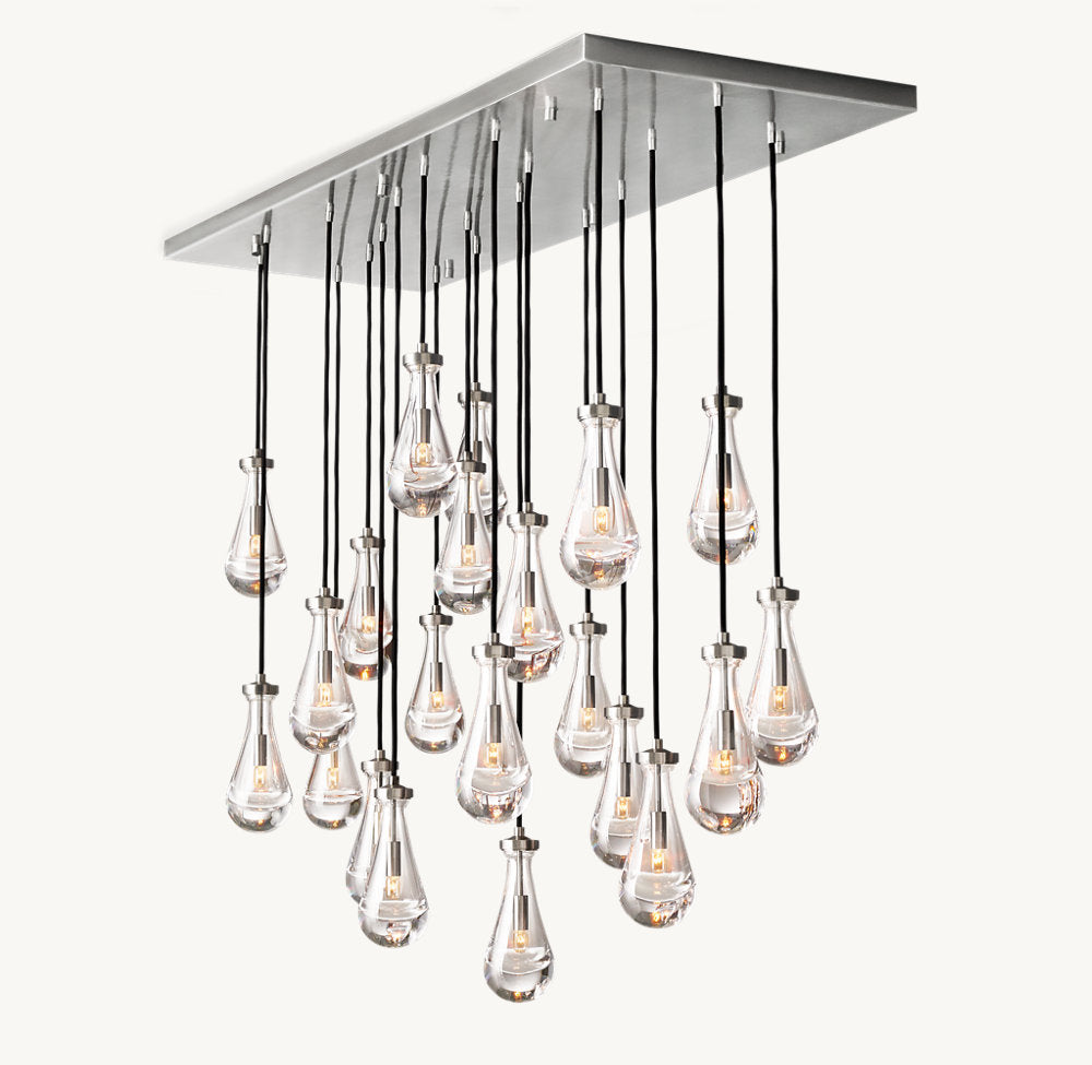 RAINDROP RECTANGULAR CHANDELIER 72"