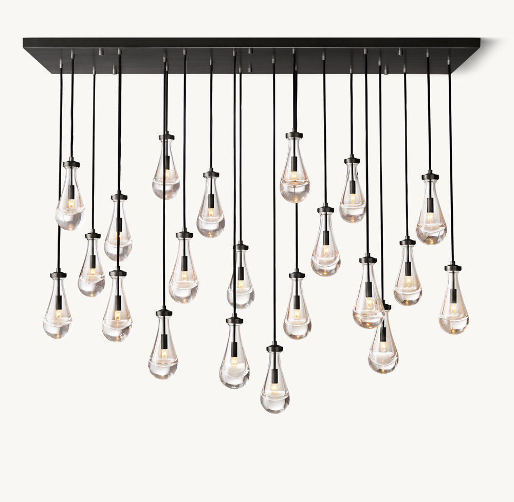 RAINDROP RECTANGULAR CHANDELIER 72"