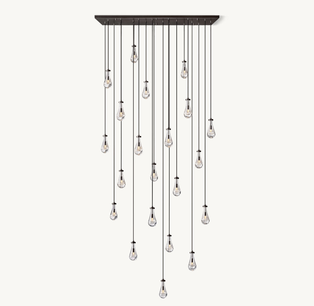RAINDROP RECTANGULAR CHANDELIER 72"