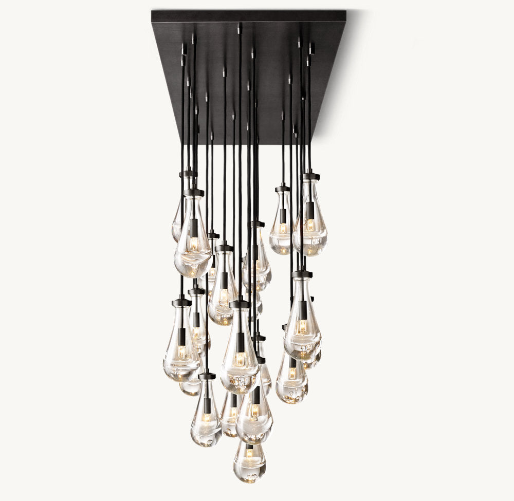 RAINDROP RECTANGULAR CHANDELIER 72"