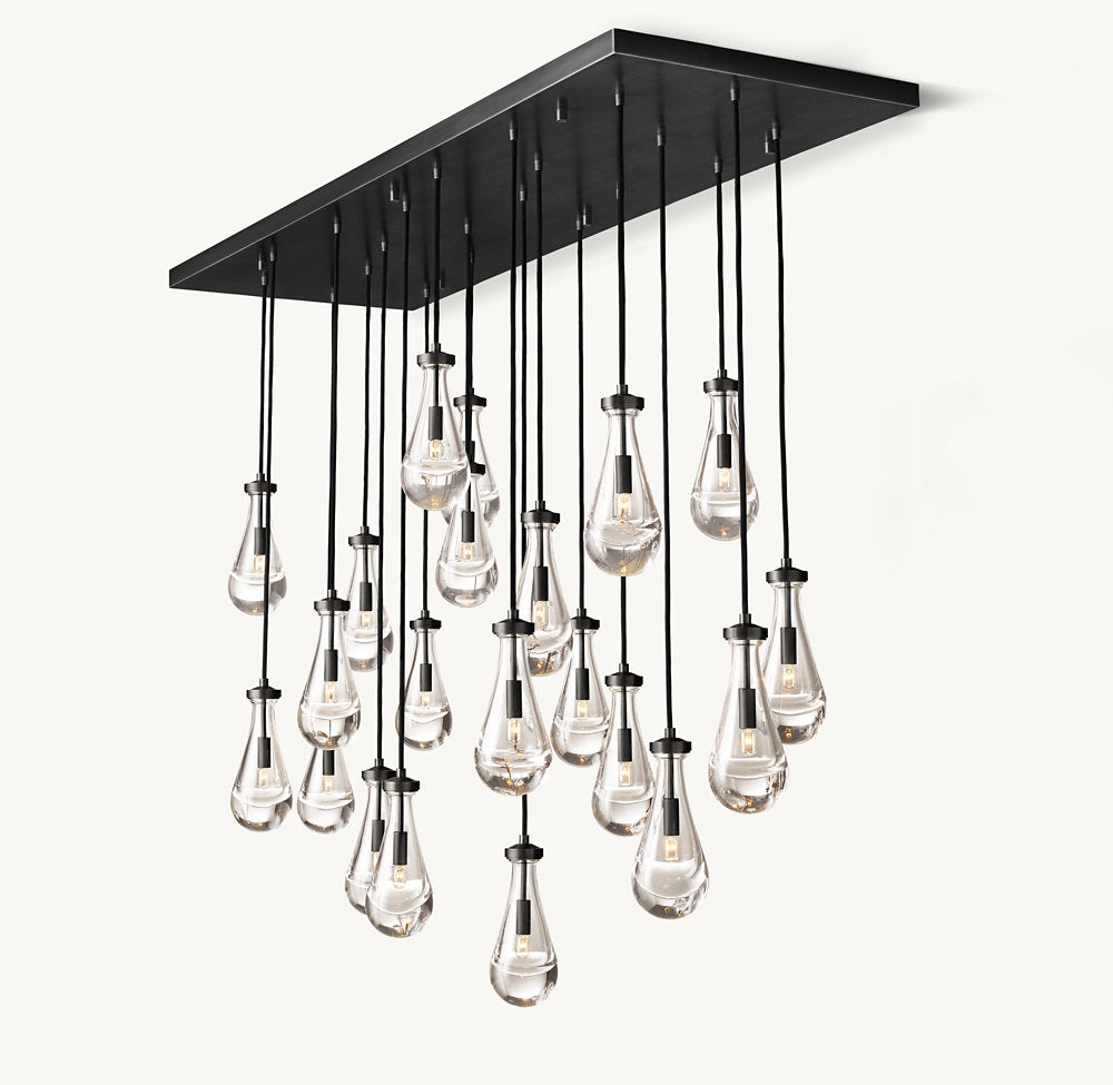 RAINDROP RECTANGULAR CHANDELIER 72"