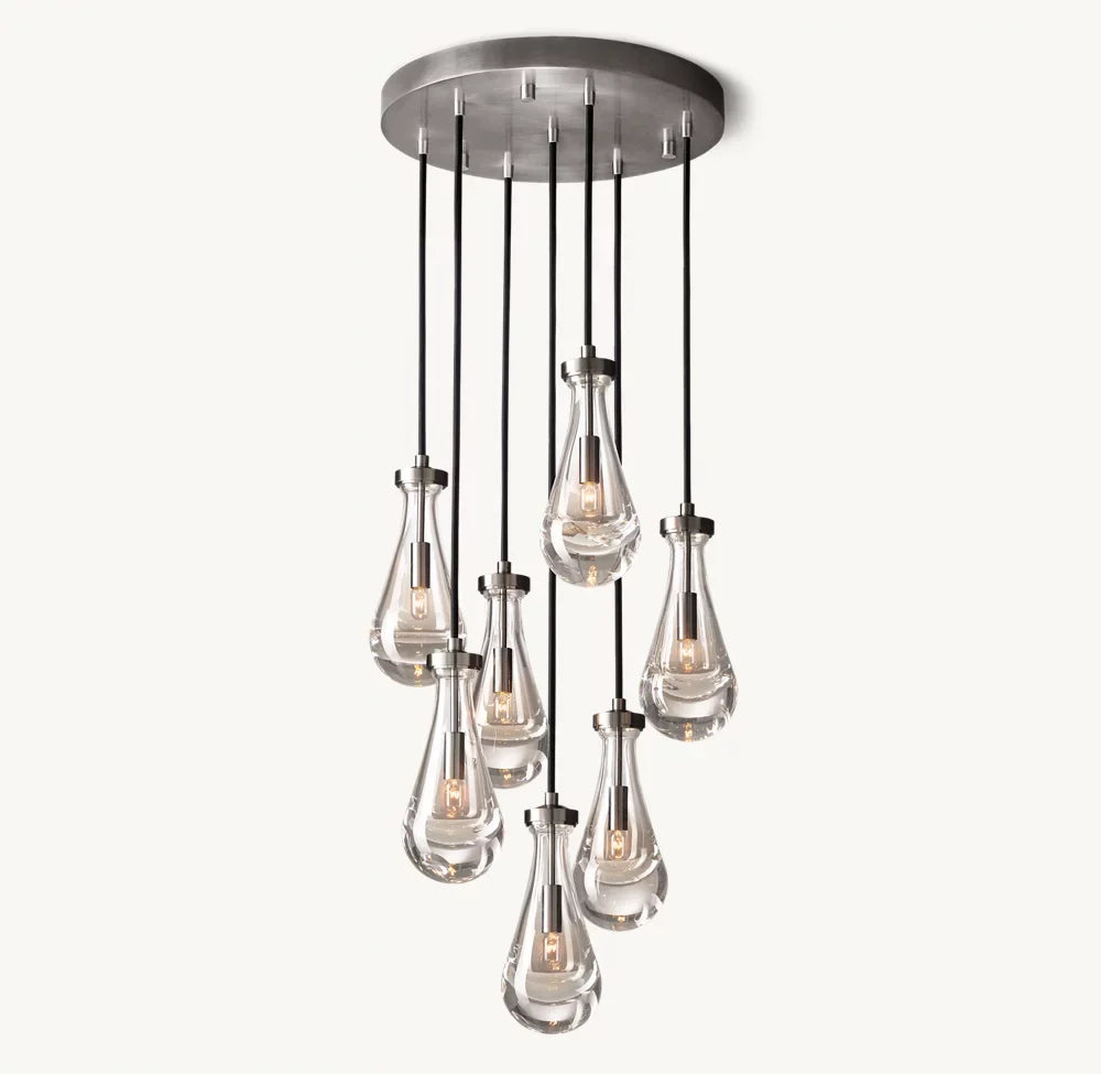 RAINDROP ROUND CHANDELIER 18"