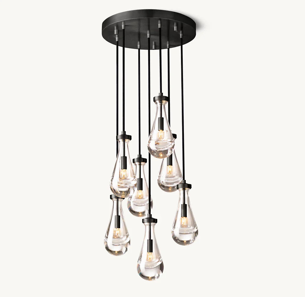 RAINDROP ROUND CHANDELIER 18"