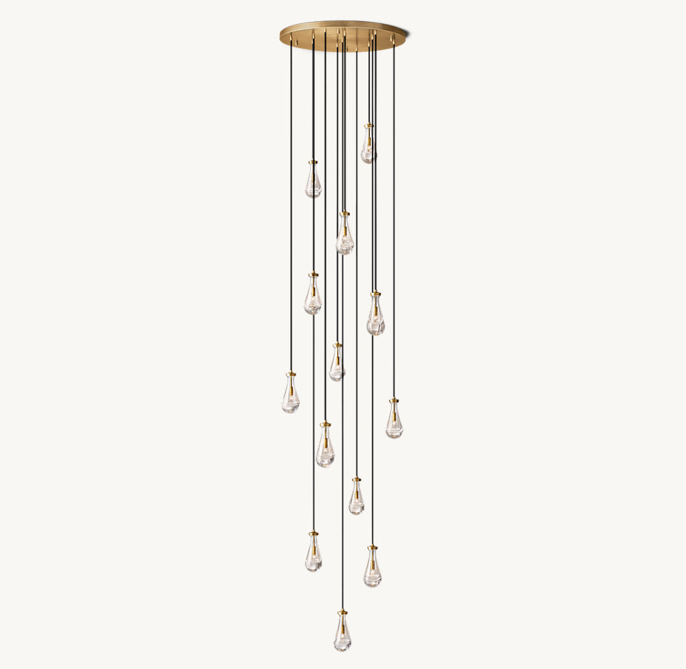 RAINDROP ROUND CHANDELIER 36"