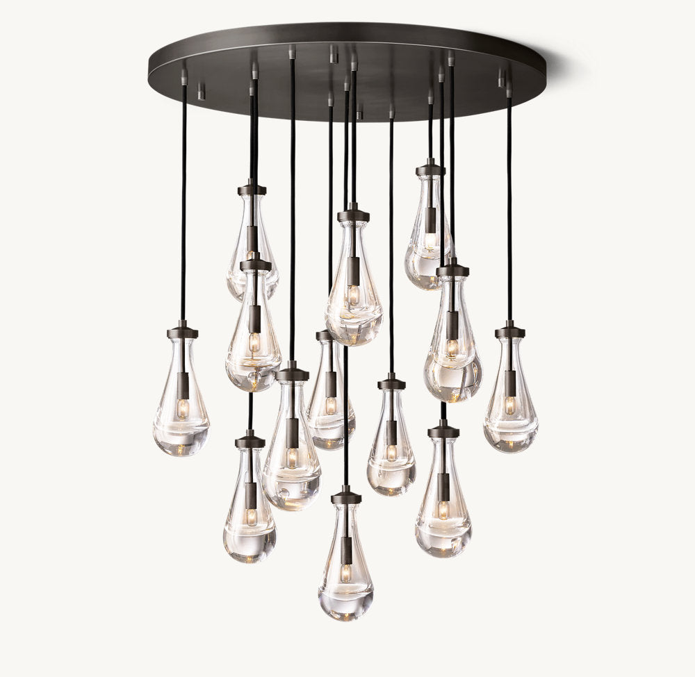 RAINDROP ROUND CHANDELIER 36"