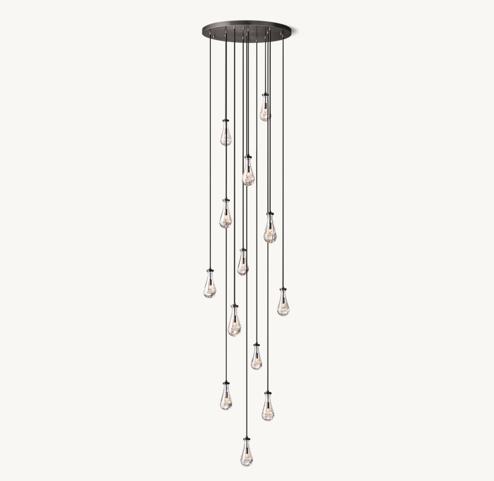 RAINDROP ROUND CHANDELIER 36"