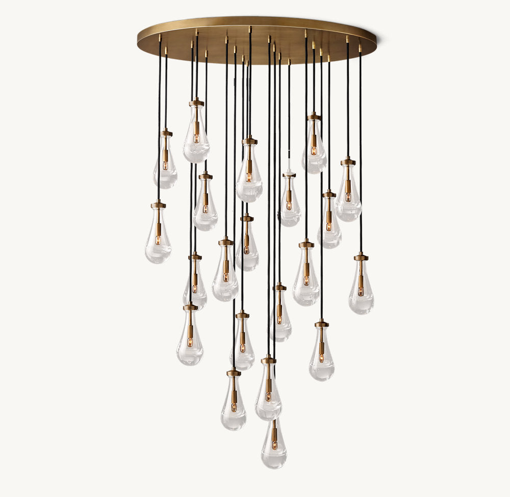 RAINDROP ROUND CHANDELIER 47"
