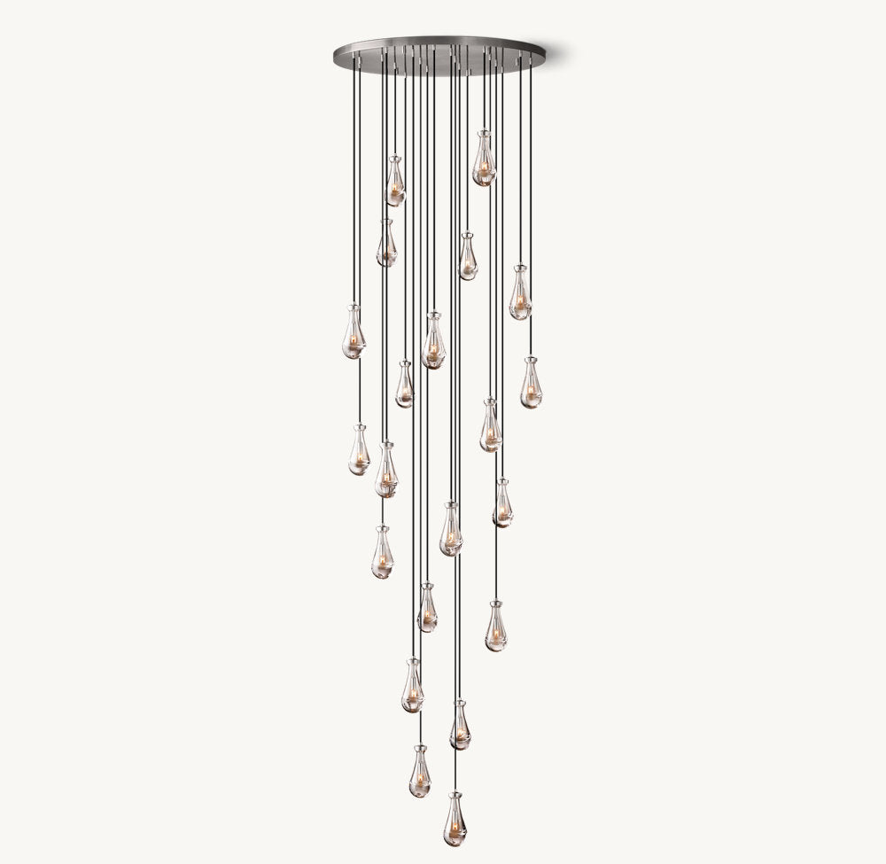 RAINDROP ROUND CHANDELIER 47"