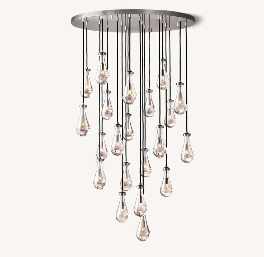 RAINDROP ROUND CHANDELIER 47"