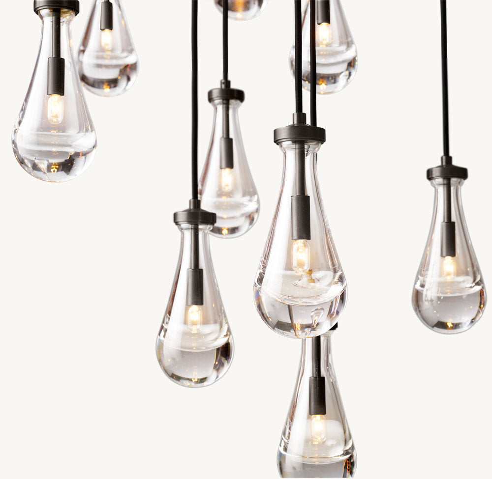 RAINDROP ROUND CHANDELIER 47"