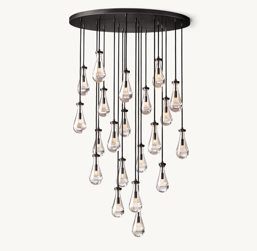 RAINDROP ROUND CHANDELIER 47"