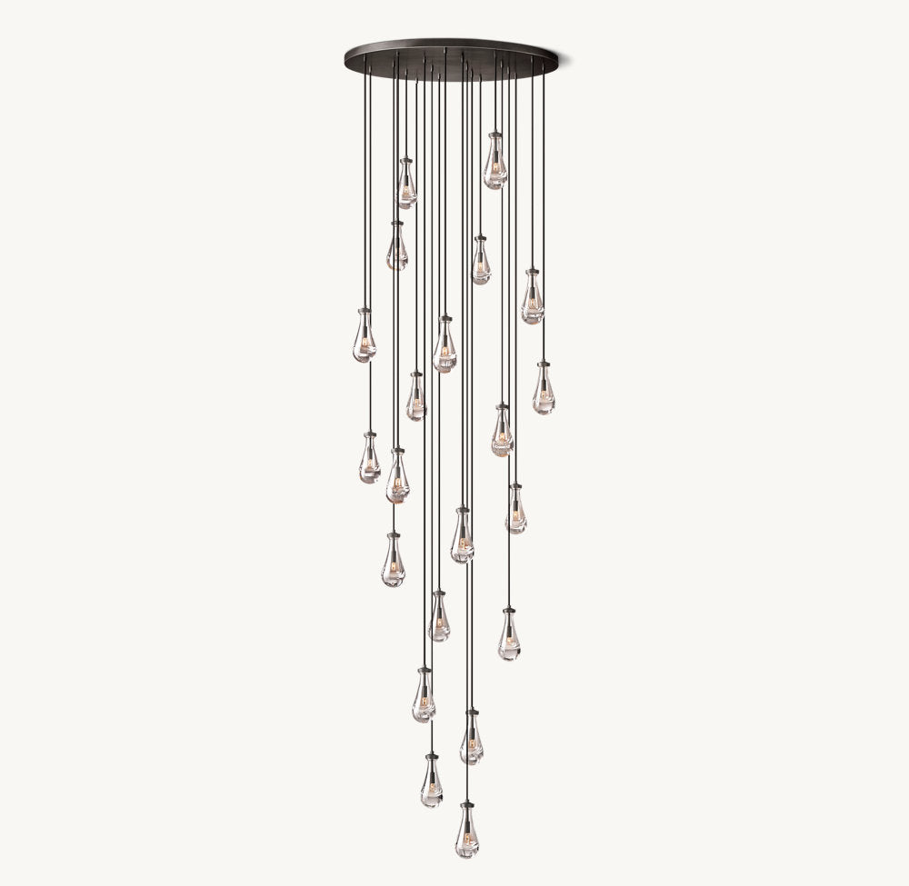 RAINDROP ROUND CHANDELIER 47"