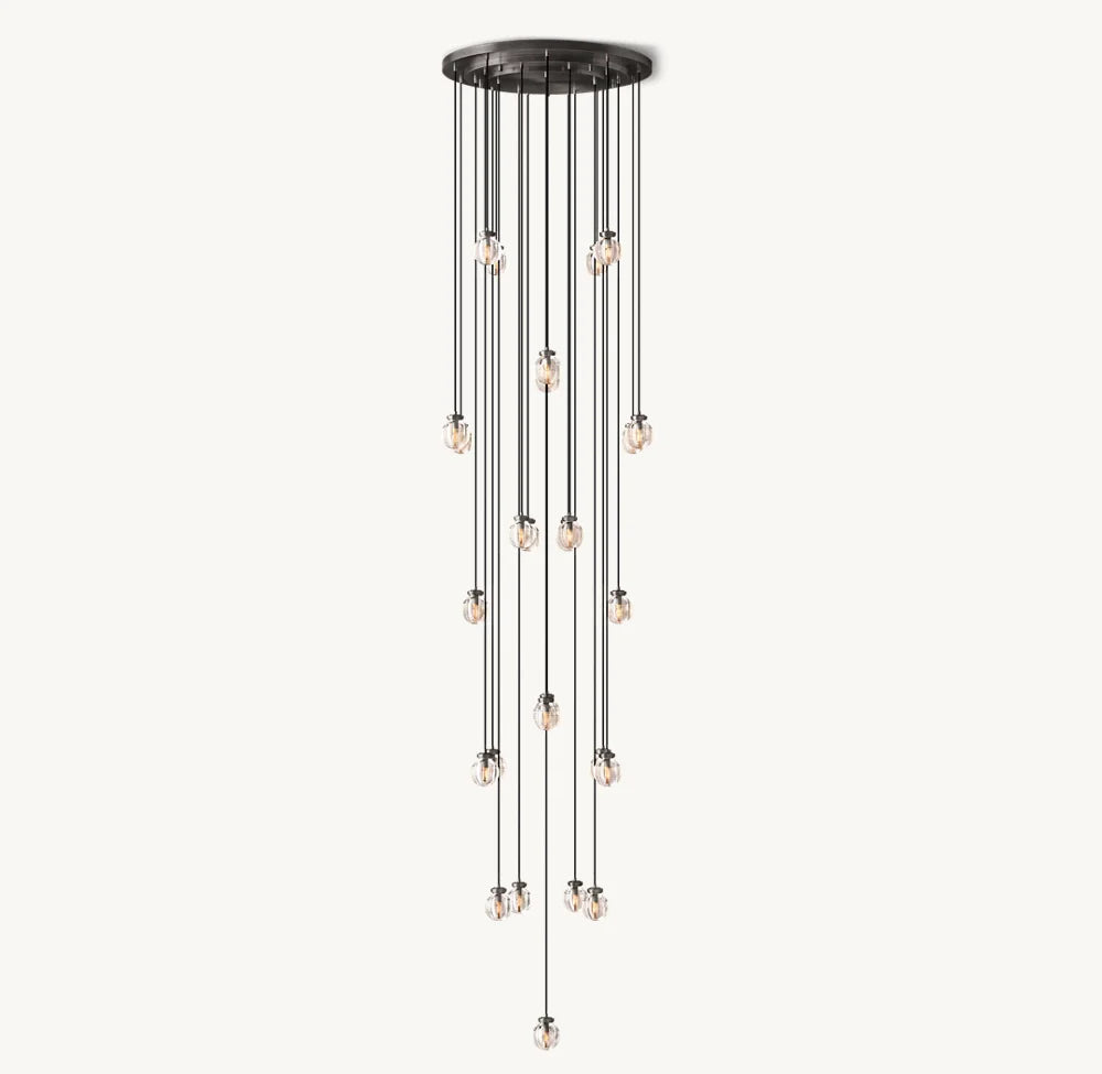 PEARL ROUND CHANDELIER 38"