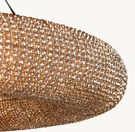 CRYSTAL HALO SMOKE ROUND LED CHANDELIER 72"